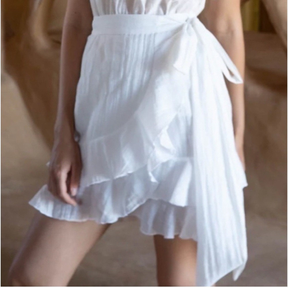 NWT Sabina Musáyev 'Valentina' Copacabana Wrap Skirt Ivory Sz S Revolve